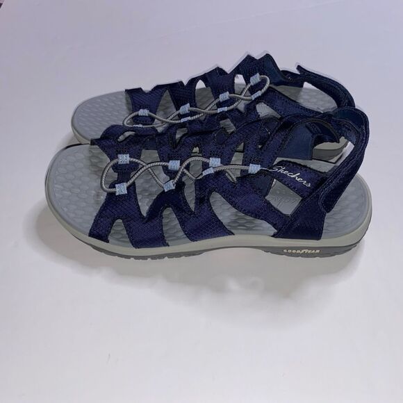 Skechers Luxe Women’s Navy Foam Sandals 11 Length - Picture 4 of 14